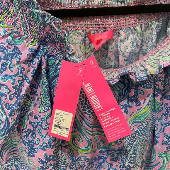 Lilly Pulitzer Leanne Off The Shoulder top size L NWT - Picture 3 of 5